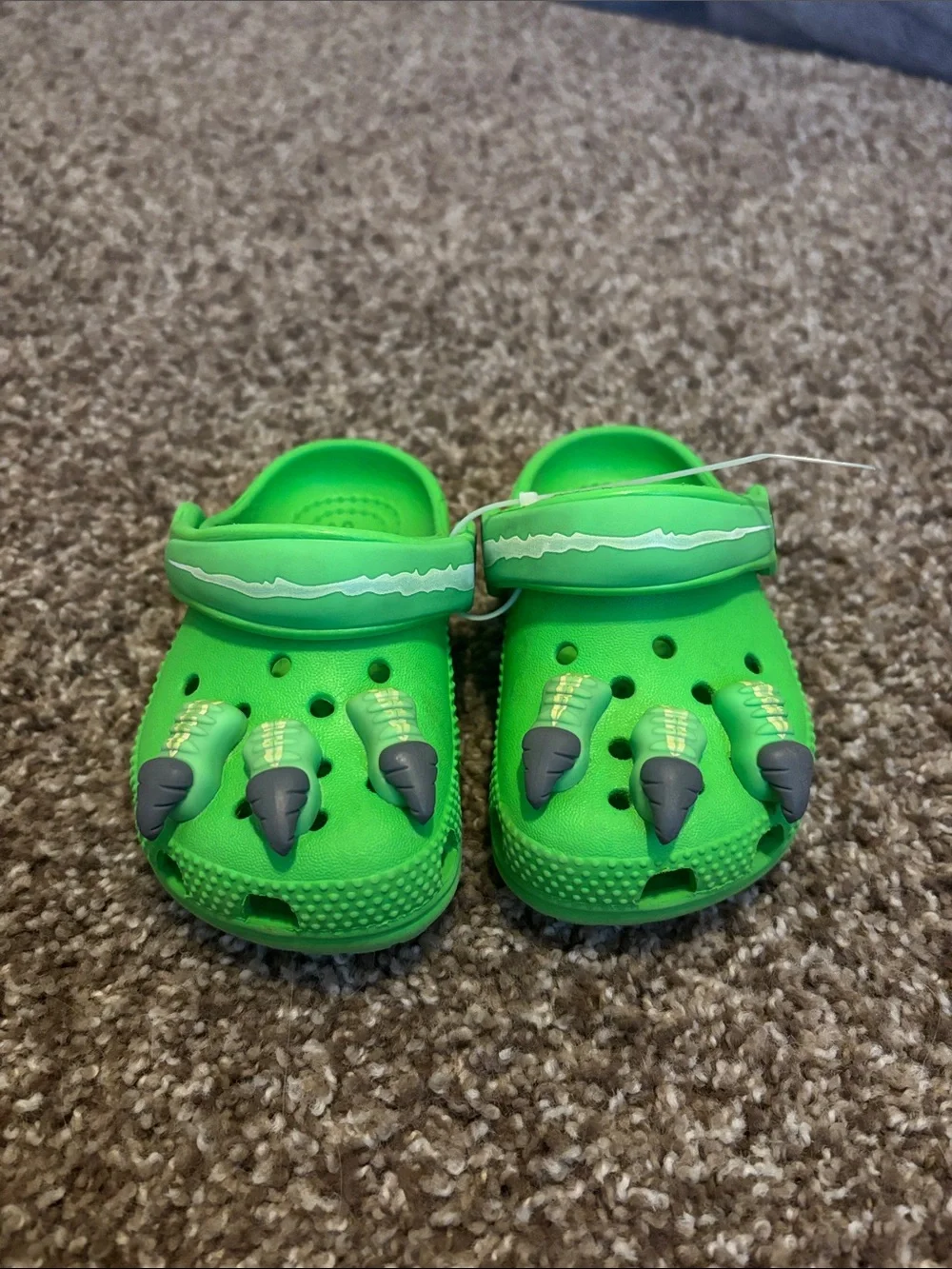 CROCS Kids Bright Green Dino Claw Clogs